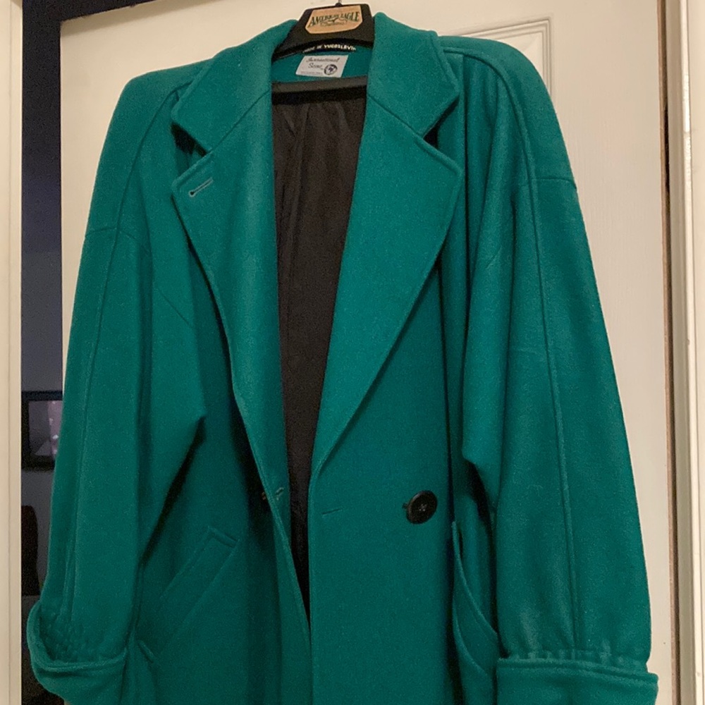 Ladies leather wool coat